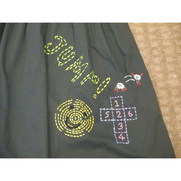 MIRA MIKATI Embroidered Midi Skirt Hopscotch Jump Green - Size US 4- EUC - Picture 2 of 5